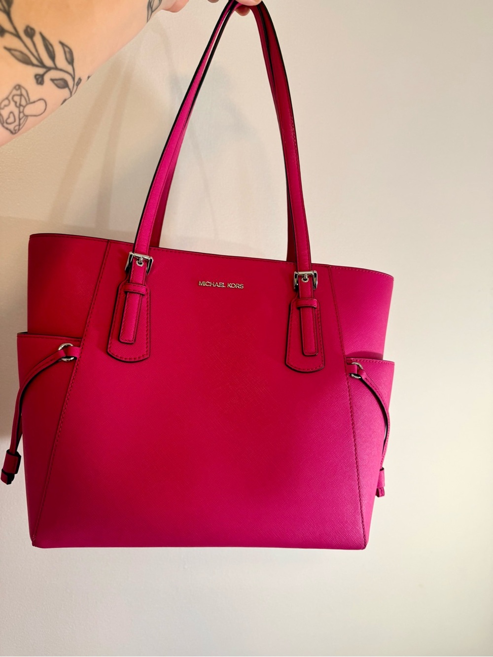 Michael Kors Hot Pink Leather Tote